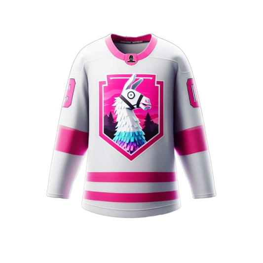 Pink Llama Away - Hockey Jersey